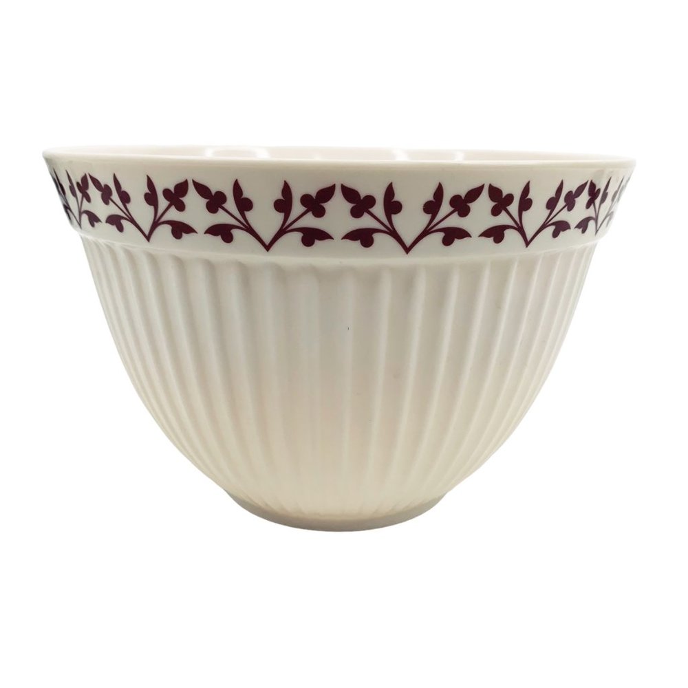 Paula Deen 8” Mixing Serving Bowl Fall Harvest Melamine 2 Quart Burgundy Cream